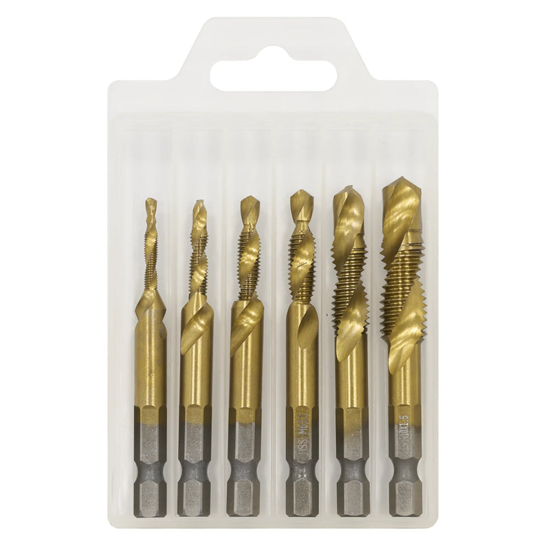 Sealey AK3025 6 Piece Combination Drill & Tap Set for Hand Drill