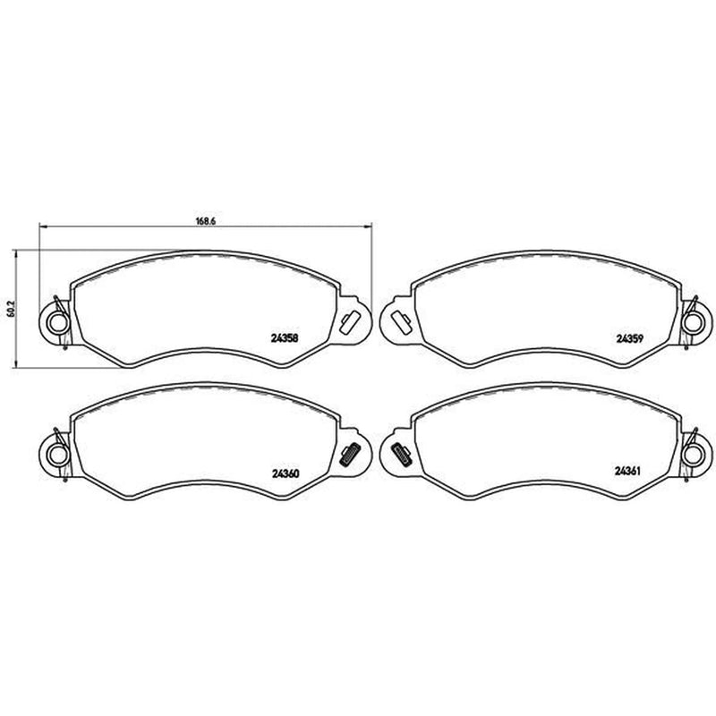 Brembo 4 x Front Brake Pad Set fits Ldv Maxus 2005-2009 2.5
