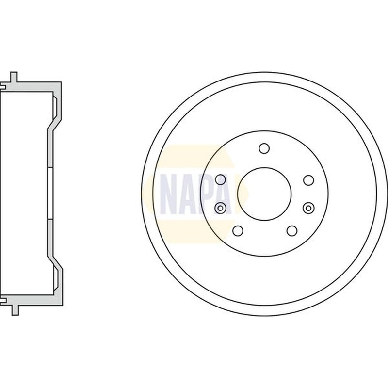 NAPA Brake Drum Assembly Rear fits Dacia Duster 2010-2019 1.2 1.3 1.5 1.6