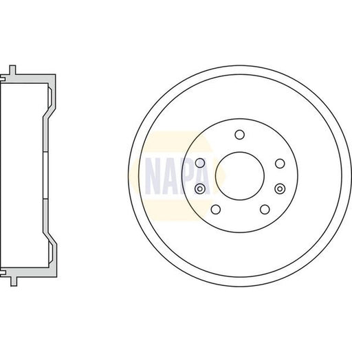 NAPA Brake Drum Assembly Rear fits Dacia Duster 2010-2019 1.2 1.3 1.5 1.6