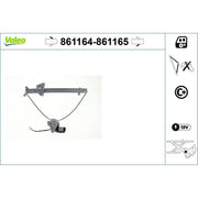 Valeo Electric Window Regulator Lifter Right Front 861165