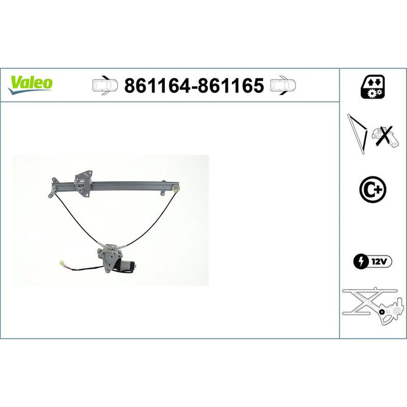Valeo Electric Window Regulator Lifter Right Front 861165