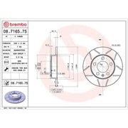 Brembo Rear Brake Slotted Discs & Pads fits Audi A1 2010-2015 1.2 1.4 1.6 2.0