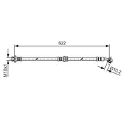 Bosch Brake Hydraulic Hose Line Front Right fits Nissan Qashqai II 2013-2021
