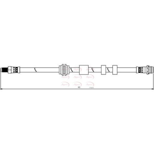 Apec Brake Hydraulic Hose Line Front fits Ford Galaxy II 2006-2015