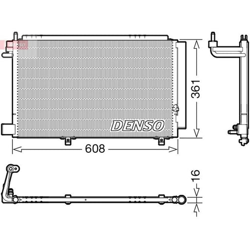 Denso Air Conditioning Condenser fits Ford Fiesta VI 2008-2018 1.25 1.4 1.6