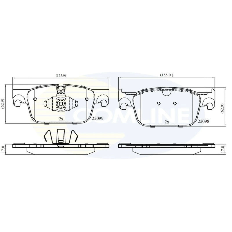 Comline Front Brake Internally Vented Discs & Pads fits Volvo XC60 II 2017-2021