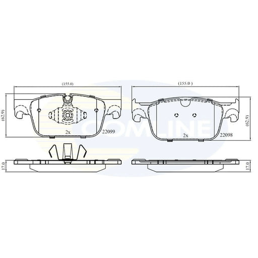 Comline Front Brake Internally Vented Discs & Pads fits Volvo XC60 II 2017-2021