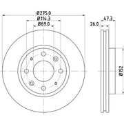 Mintex Front Brake Discs & Pads fits Kia Cerato I 2004-2009 1.5 1.6 2.0