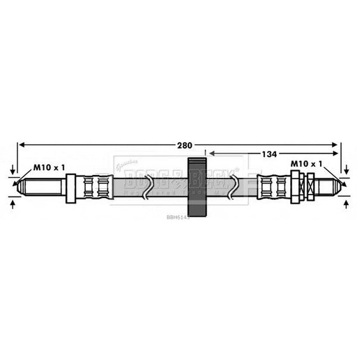 Borg & Beck Brake Hydraulic Hose Line Rear Right BBH6143