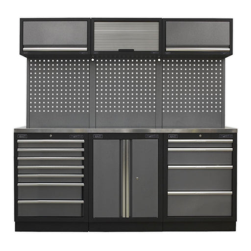 Sealey Superline Pro 2.0m Storage System Stainless Worktop APMSSTACK07SS Sealey - Dynamic Drive