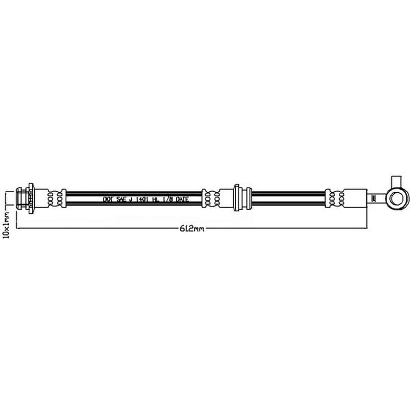 Juratek Brake Hydraulic Hose Line Front Right fits Nissan Qashqai I 2006-2013