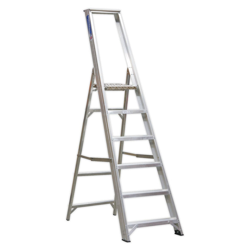 Sealey Industrial Step Ladder 6-Tread Aluminium - BS EN 131 AXL6 Sealey - Dynamic Drive
