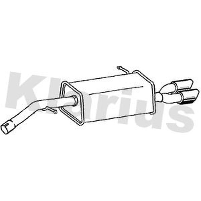 Klarius Box With Tail Pipe Rear fits Citroën DS3 2009-2015 1.6