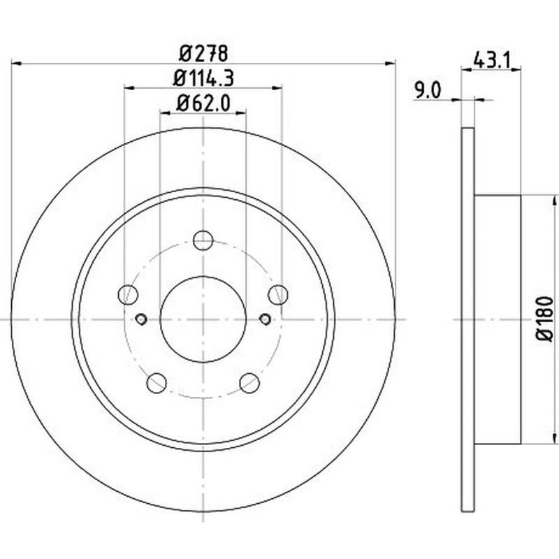 Mintex Front & Rear Brake Discs & Pads fits Suzuki Swift III 2006-2015 1.6
