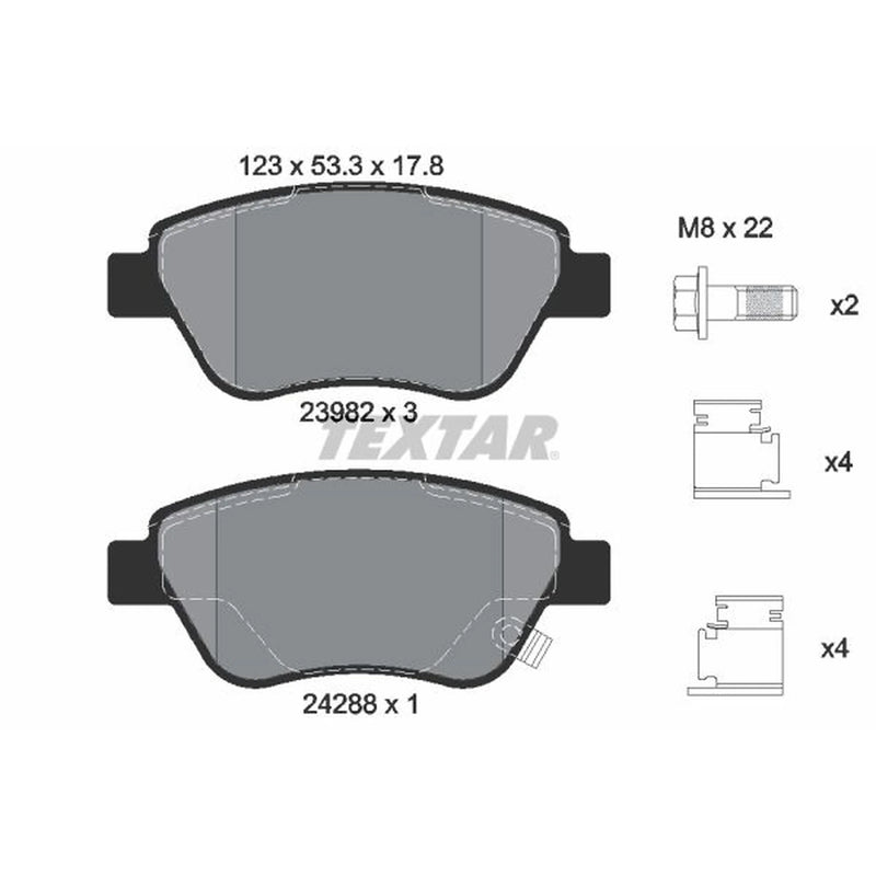 Textar Front Brake Pad Set 2398202