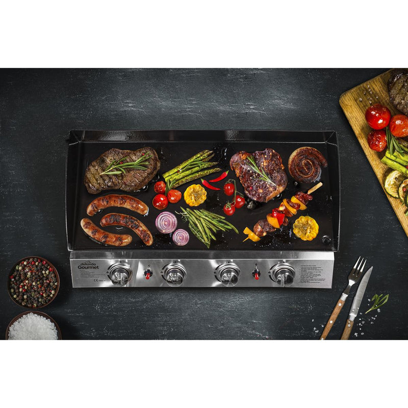 Dellonda 4 Burner 10kW Portable Gas Plancha - Stainless Steel Dellonda - Dynamic Drive