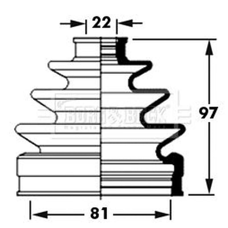 Borg & Beck Drive Shaft Bellow Kit Wheel Side BCB2380