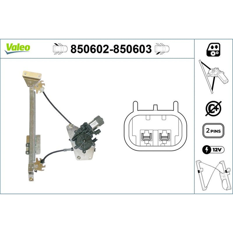 Valeo Electric Window Regulator Lifter Left Rear 850602
