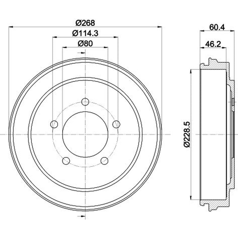 Mintex Brake Drum Assembly Rear fits Chrysler Sebring 2007-2010 2.0 2.4 2.7