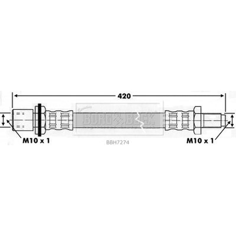 Borg & Beck Brake Hydraulic Hose Line Rear Right BBH7274