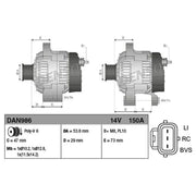 Denso Car Alternator 12V fits Land Rover Discovery III 2005-2009 4.0