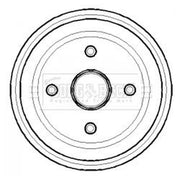 Borg & Beck Brake Drum Assembly Rear BBR7123