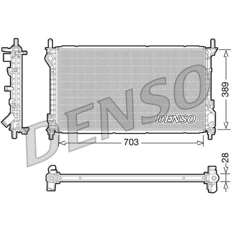 Denso Engine Radiator fits Ford Tourneo Connect 2002-2013 1.8