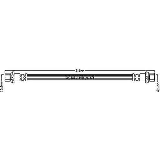 Juratek Brake Hydraulic Hose Line Rear fits Toyota Yaris 1999-2005 1.0 1.3 1.4