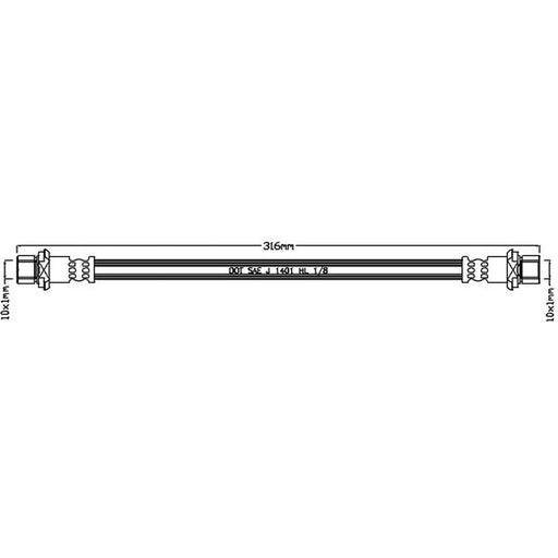 Juratek Brake Hydraulic Hose Line Rear JBH1418
