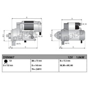Denso Starter Motor 12V 1.8kW 12 Teeth fits Mercedes-Benz C-Class 2008-2014