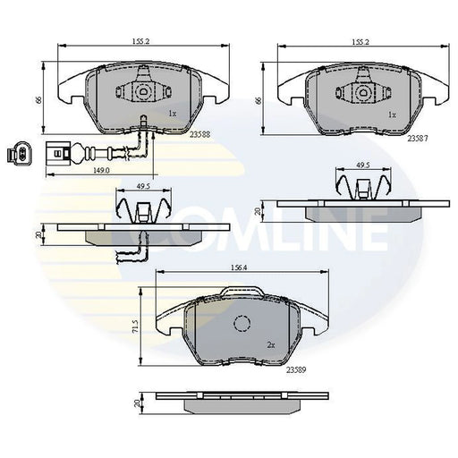 Comline Front & Rear Brake Discs & Pads fits VW Golf V 2004-2009 2.0