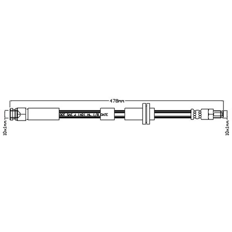 Juratek Brake Hydraulic Hose Line Front fits Fiat Punto 1999-2012