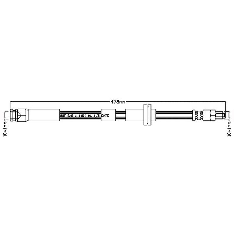 Juratek Brake Hydraulic Hose Line Right JBH1044