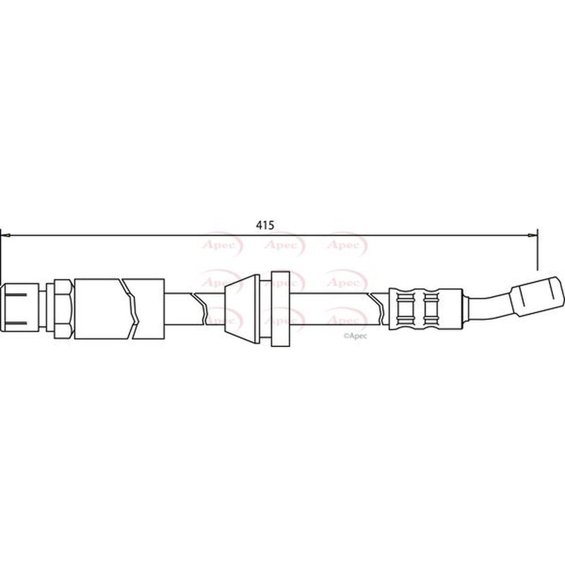 Apec Brake Hydraulic Hose Line Front fits Daewoo Nubira 1997-2002 1.6 2.0