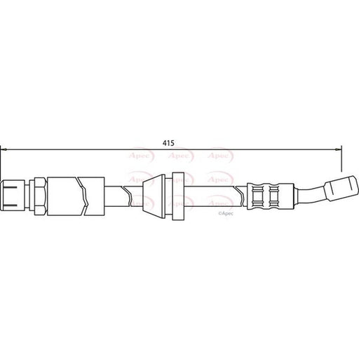 Apec Brake Hydraulic Hose Line Front fits Daewoo Nubira 1997-2002 1.6 2.0
