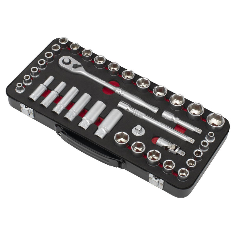 Premier Platinum Metric/Imperial Socket Set 3/8"Sq Drive 37pc Sealey Premier Platinum - Dynamic Drive
