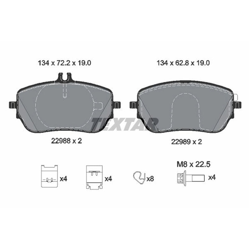 Textar Front Brake Pad Set 2298801