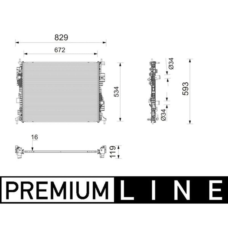 Mahle Engine Radiator fits Ford Kuga III 2019 on 1.5