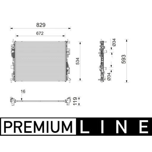 Mahle Engine Radiator fits Ford Kuga III 2019 on 1.5