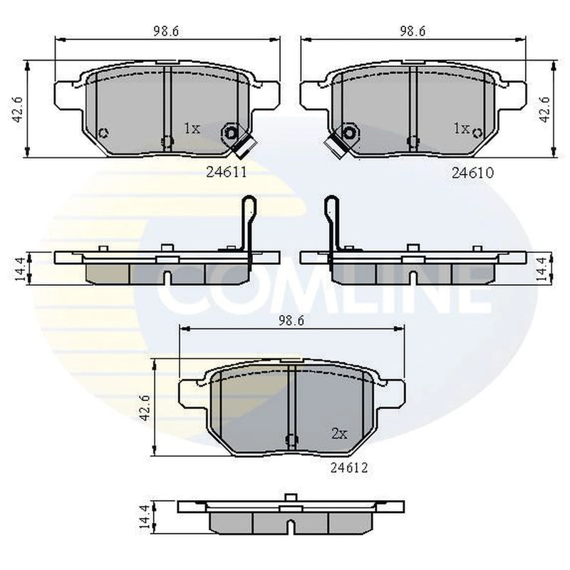 Comline Rear Brake Solid Discs & Pads fits Toyota Corolla 2001-2006 1.4