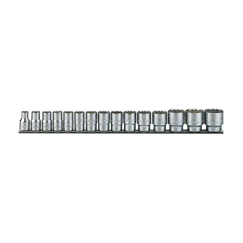 Teng Tools 1/2" Socket Clip Rail Set 12 pt 15 Pieces Teng Tools - Dynamic Drive