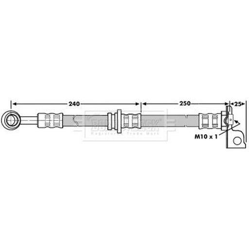 Borg & Beck Brake Hydraulic Hose Line Front Right BBH7040