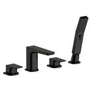 Baridi Bath Mixer Tap DH399 Matt Black 4-Hole with Shower Head