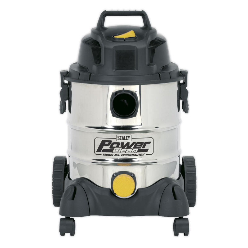 Sealey Vacuum Cleaner Ind Wet & Dry 20L 1250W/110V Stainless Drum PC200SD110V Sealey  - Dynamic Drive