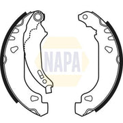 NAPA Brake Shoe Set Axle Kit fits Peugeot 206 1998-2012 1.1 1.4 1.9