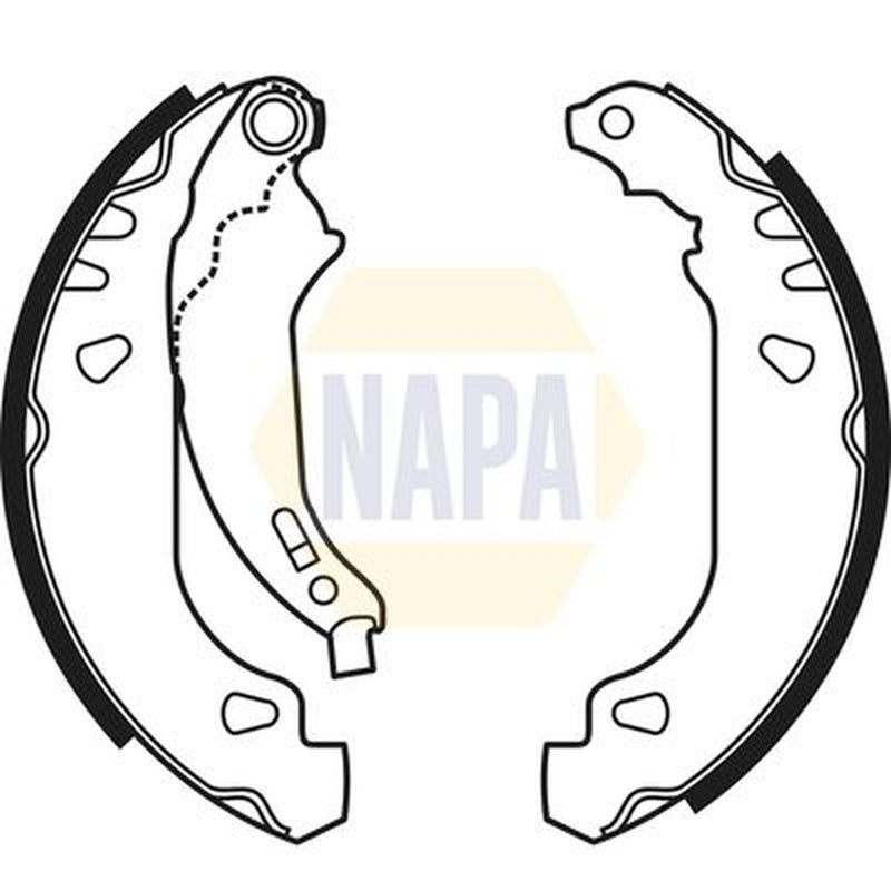 NAPA Brake Shoe Set Axle Kit fits Peugeot 206 1998-2012 1.1 1.4 1.9