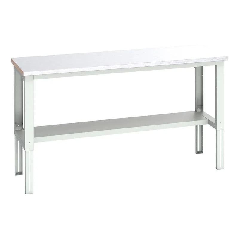 Bott Cubio Adjustable Bench with Half Shelf, Steel Clad Top 2000 x 750mm