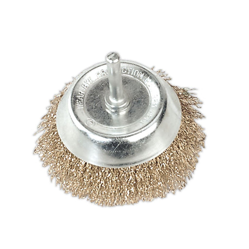 Sealey Wire Cup Brush75mm with 6mm Shaft SCB75 Sealey - Dynamic Drive