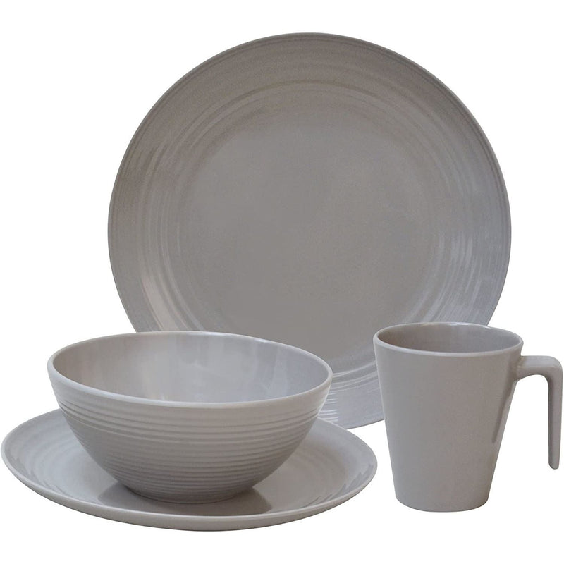 Flamefield Seramika Latte 16 Piece Camping Caravan Melamine Dinner Set SB01114 Flamefield  - Dynamic Drive